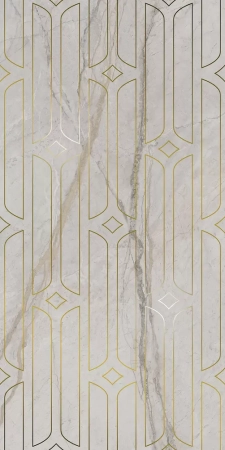 Декор Ифран серый светлый глянцевый обрезной 60x119,5x0,9