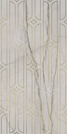 Декор Ифран серый светлый глянцевый обрезной 60x119,5x0,9