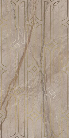 Декор Ифран бежевый светлый глянцевый обрезной 60x119,5x0,9