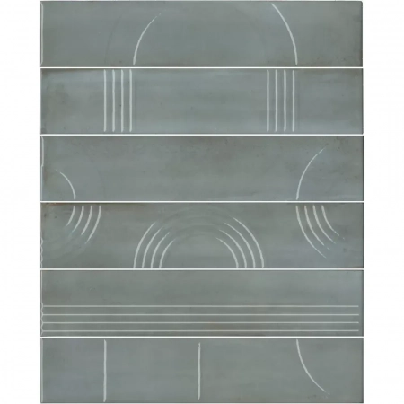 Панно Мажорель голубой глянцевый (из 6 частей 6х28,5) 36x28,5x1