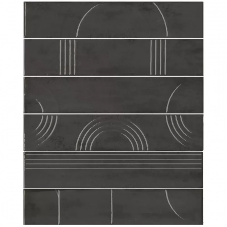 Панно Мажорель чёрный глянцевый (из 6 частей 6х28,5) 36x28,5x1