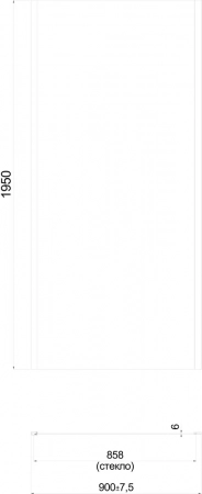 Душевая боковая панель LINDO, 90х195, хром