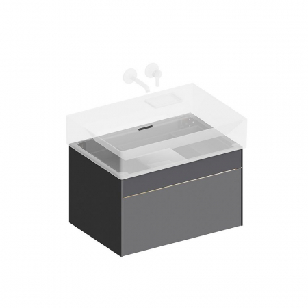 Тумба LOGICA подвесная 2 ящика 70 см, стальной серый