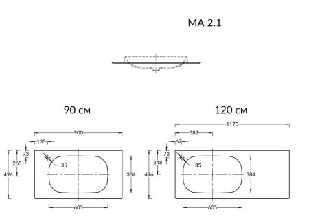 Спец. изделие дек. для раковин, встраиваемых сверху Magica/Маджика Риккарди 90 см, бежевый матовый