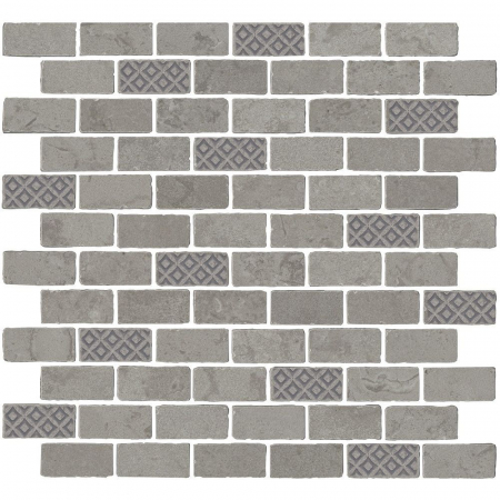 Декор Про Лаймстоун Антика 3 мозаичный серый матовый 32х30