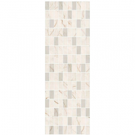 Декор Театро бежевый светлый мозаичный глянцевый 25х75