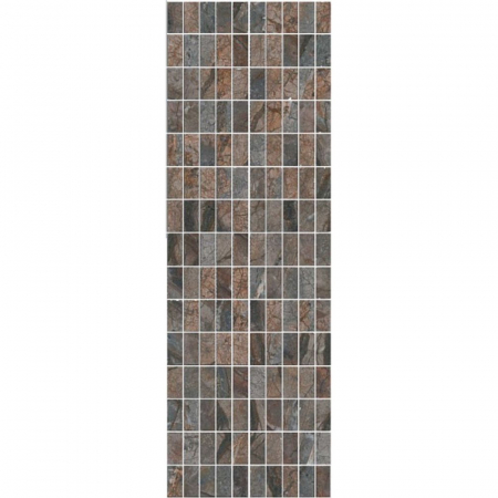 Декор Театро коричневый мозаичный глянцевый 25х75