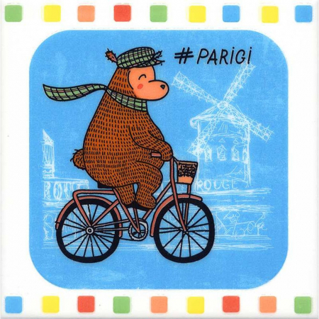 Декор Большое путешествие Велосипед глянцевый 20х20