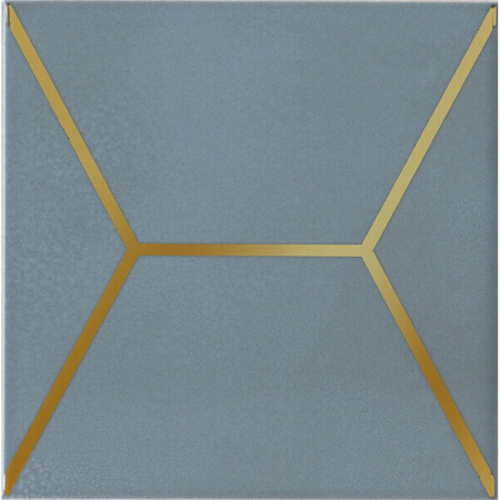 Декор Витраж голубой глянцевый 15х15