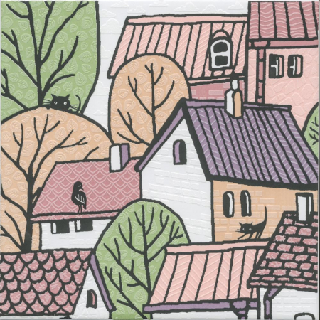 Декор Городок 2 матовый 20х20