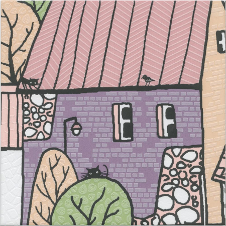 Декор Городок 3 матовый 20х20