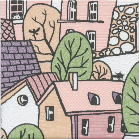 Декор Городок 4 матовый 20х20