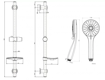 Душевой гарнитур SONATA, хром