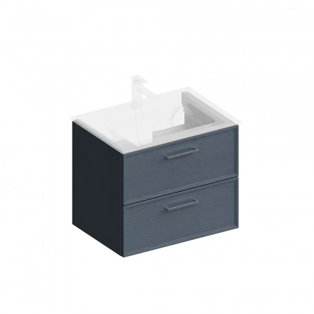 Тумба PIANO Classic подвесная 65 см, 2 ящика, ясень синий матовый