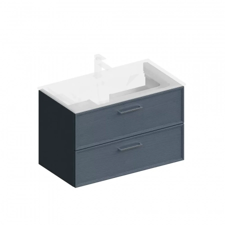 Тумба PIANO Classic подвесная 85 см, 2 ящика, ясень синий матовый