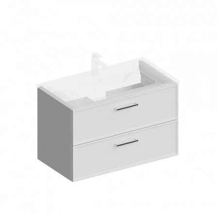 Тумба PIANO Classic подвесная 85 см, 2 ящика, ясень белый матовый