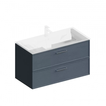 Тумба PIANO Classic подвесная 95 см, 2 ящика, ясень синий матовый