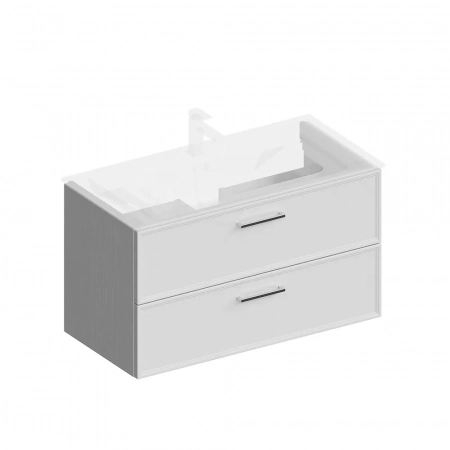 Тумба PIANO Classic подвесная 95 см, 2 ящика, ясень белый матовый