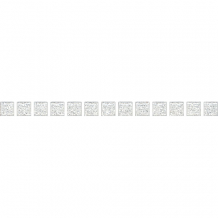 Керамический бордюр 20х1,4 Карандаш Бисер белый серебро глянцевый