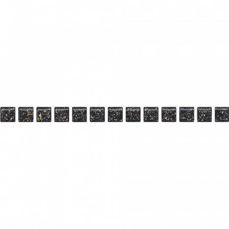 Керамический бордюр 20х1,4 Карандаш Бисер черный золото глянцевый