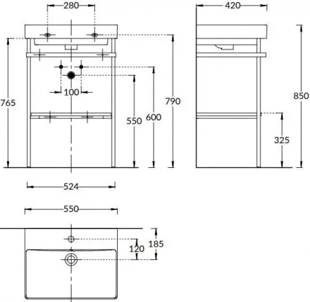 Металлическая структура PRO 55 напольная, черная матовая