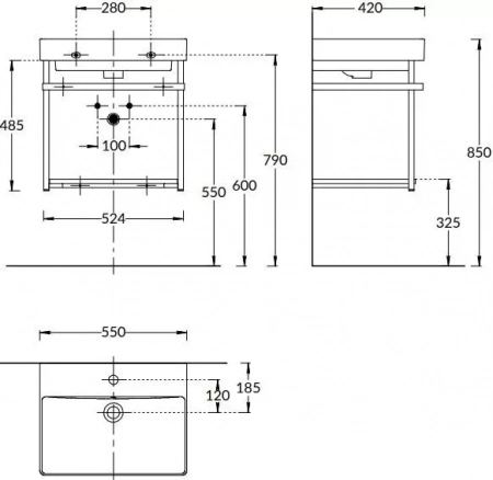 Металлическая структура PRO 55 подвесная, черная матовая