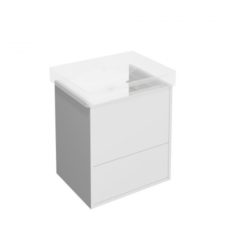 Тумба PRO подвесная 2 ящика 55, белая матовая