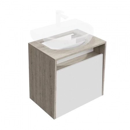 Тумба PRO подвесная 1 ящик 60, белая глянцевая