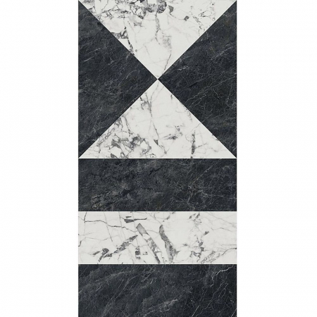 Бьянко Неро белый чёрный лаппатированный обрезной 60х119,5
