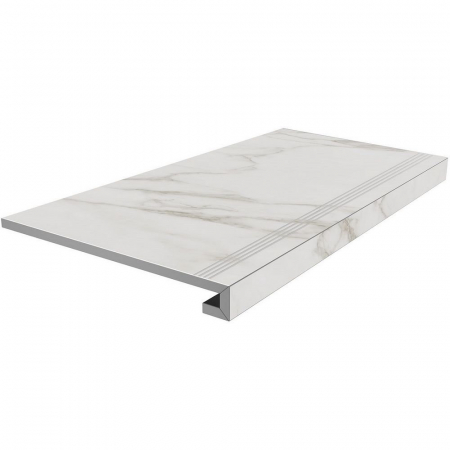 Ступень клееная Монте Тиберио серый светлый лаппатированный 33x80x0,9