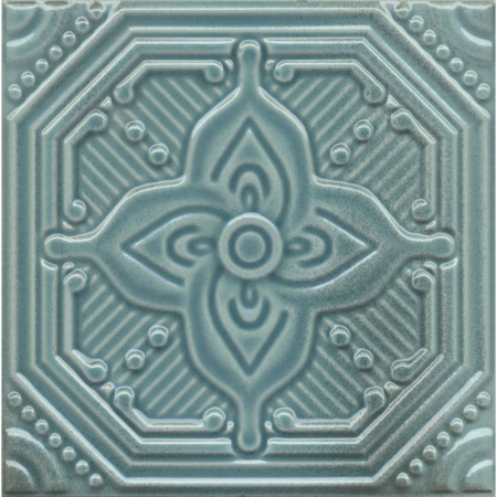 Декор Салинас лазурный глянцевый 15х15