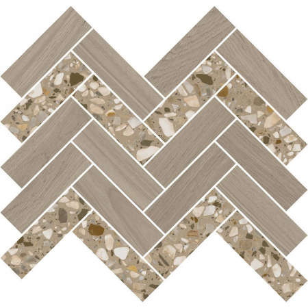 Декор Монтиони мозаичный коричневый светлый 34х35,5