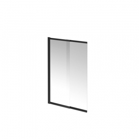 Шторка на ванну VETRO, раздвижная, распашная 100х150, матовый черный