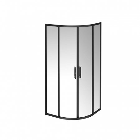 Душевой уголок VETRO, раздвижной, четверть круга, 90х90х195, матовый черный