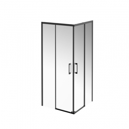Душевой уголок VETRO, раздвижной, квадратный, 90х90х195, матовый черный