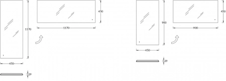 Зеркало VETRATA S 450х900 мм, сенсор со сменой цвета подсветки и антизапотевание, белое