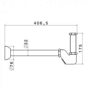 Сифон для раковины с декоративной накладкой, хром