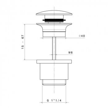 Донный клапан для раковины, нержавеющая сталь