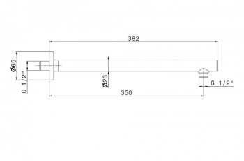 Круглая настенная насадка для душа Ole/Оле, хром