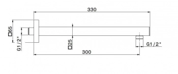 Настенный кронштейн для душа квадратный Futura/Футура, матовый черный
