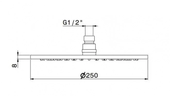 Круглая душевая лейка OLE, матовый черный
