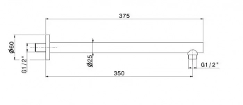 Настенный кронштейн для душа Eterna/Этерна, нержавеющая сталь