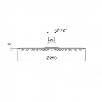 Круглая душевая лейка ETERNA, нержавеющая сталь