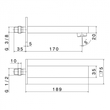 Настенный излив FUTURA, хром глянец