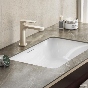 Смеситель для раковины OLE однорычажный без донного клапана 3/8, золотой атласный