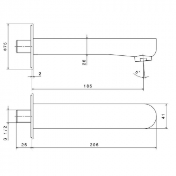Настенный излив OLE, золотой атласный