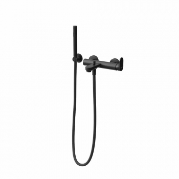 Ручной душ OLE с держателем для лейки и шлангом, без выхода для подачи воды, матовый черный