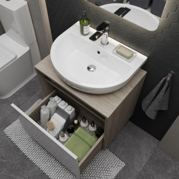 Раковина BUONGIORNO подвесная 55, белая глянцевая