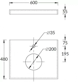 Спец. изделие декоративное из керамогранита Про Чементо 60x48, коричневый тёмный матовый