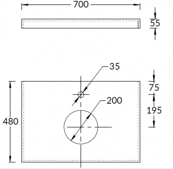Спец. изделие декоративное из керамогранита Про Чементо 70x48, коричневый тёмный матовый